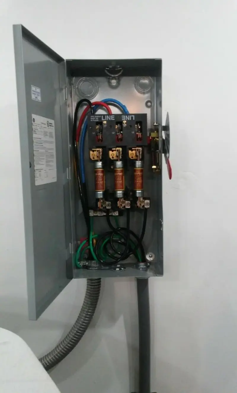Three-phase disconnect switch installed for Electrical Wiring & Rewiring in Volo